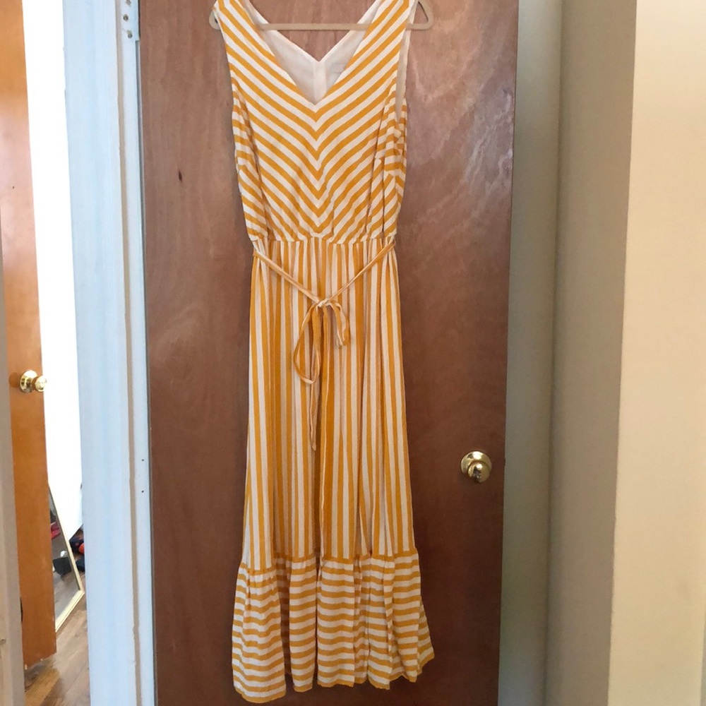 LOFT - Plus 18 - Yellow/White Stripe Dress